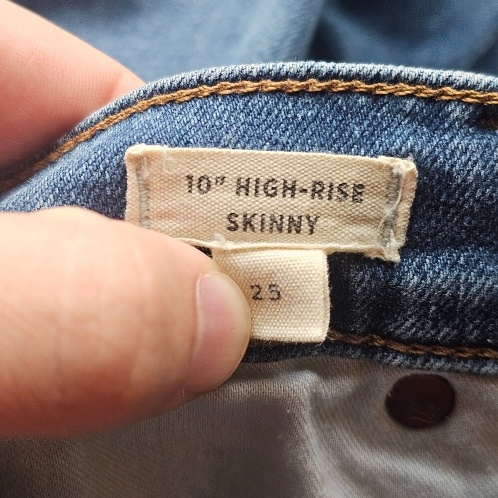 Madewell Jeans Womens 25 10" High Rise Skinny Ankle Button Fly Med Wash Preppy - Picture 9 of 11